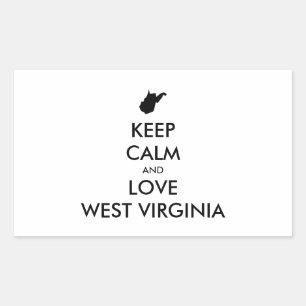 Sticker Rectangulaire KEEP CALM et LOVE WEST VIRGINIA