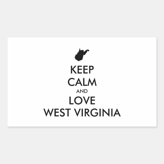 Sticker Rectangulaire KEEP CALM et LOVE WEST VIRGINIA (Devant)