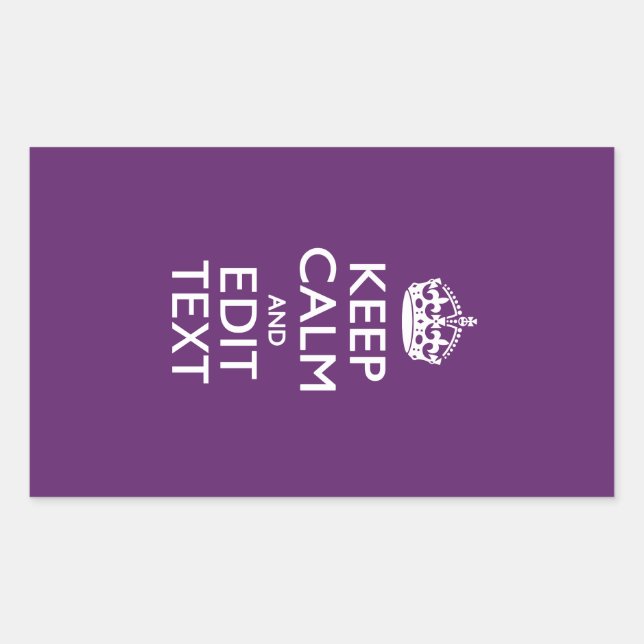 Sticker Rectangulaire KEEP CALM PERSONNALISÉ ET Éditer du texte sur viol (Devant)
