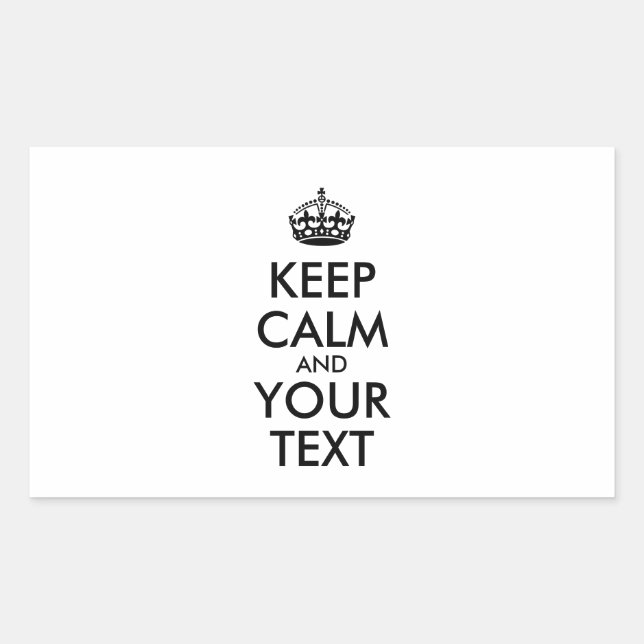 Sticker Rectangulaire KEEP CALM personnalisé et votre texte (Devant)