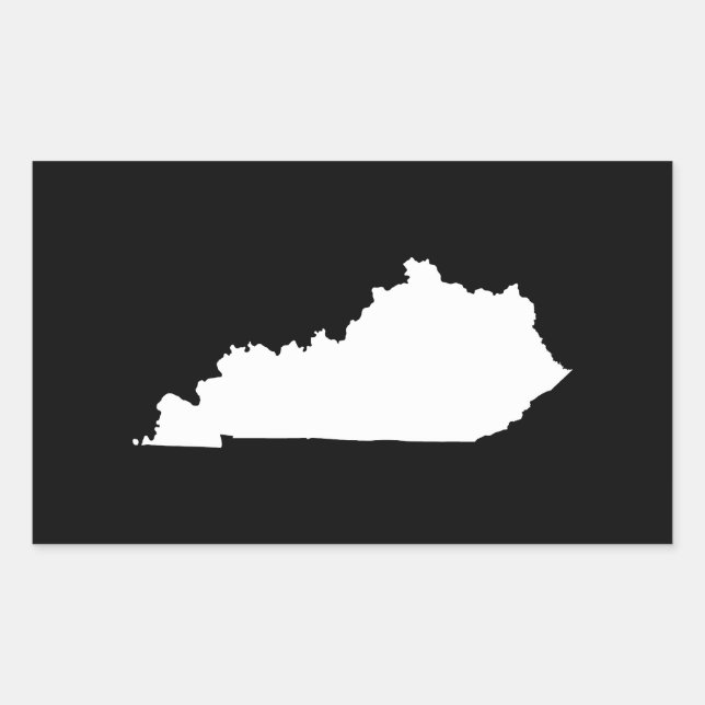 Sticker Rectangulaire Kentucky en blanc et noir (Devant)