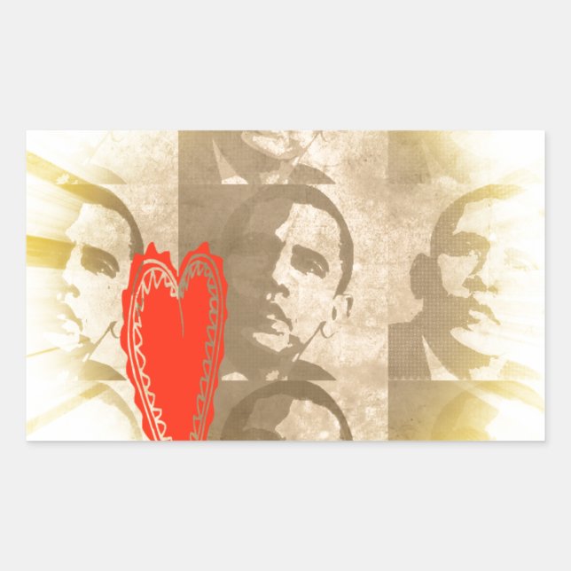 Sticker Rectangulaire Kenya Nous Vous Aimons Conception D'art à Perspect (Devant)