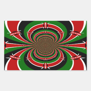 Sticker Rectangulaire Kenya : Une danse éblouissante du rouge, du noir e