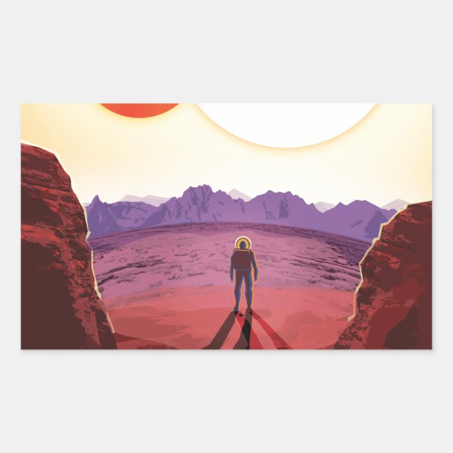 Sticker Rectangulaire Kepler Space Voyage Destination Planète Aventure (Devant)