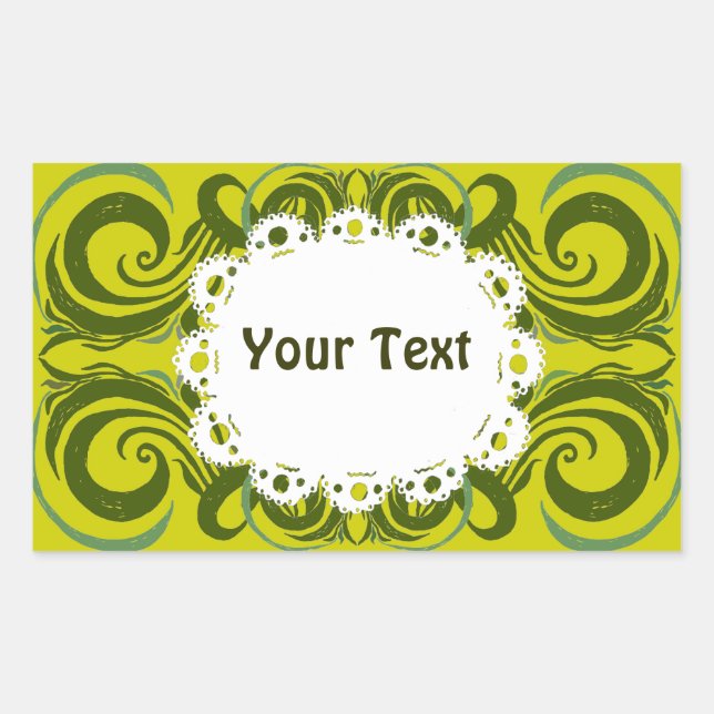 Sticker Rectangulaire Khokhloma Exotique (Devant)