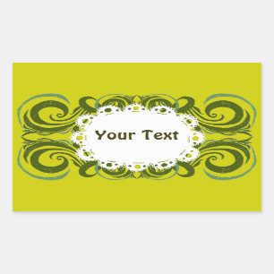 Sticker Rectangulaire Khokhloma Exotique