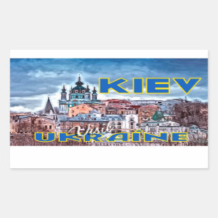 Sticker Rectangulaire Kiev, Visite Ukraine