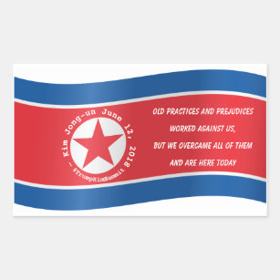 Sticker Rectangulaire Kim Jong un Citation Sommet Corée du Nord USA 12 j