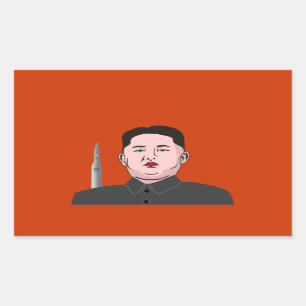 Sticker Rectangulaire Kim Jong-un et missile nucléaire