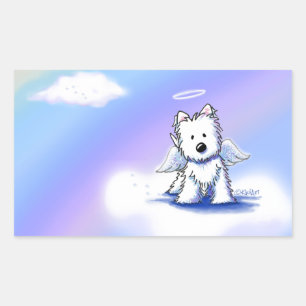 Sticker Rectangulaire KiniArt Rainbow Bridge Westie