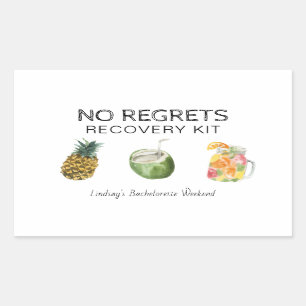 Sticker Rectangulaire Kit de récupération sans regret pour la bachelor