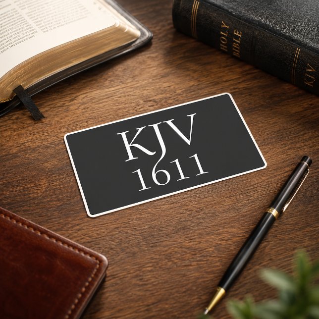Sticker Rectangulaire KJV 1611 Noir et Blanc Chrétien (Créateur téléchargé)