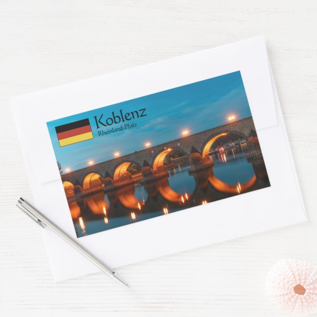 Sticker Rectangulaire Koblenz Allemagne Souvenir (Enveloppe)