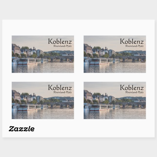 Sticker Rectangulaire Koblenz Allemagne Souvenir (Feuille)