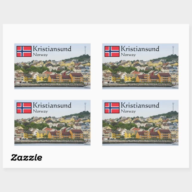 Sticker Rectangulaire Kristiansund Norvège (Feuille)