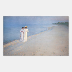 Sticker Rectangulaire Kroyer - Soirée d'été sur Skagen Beach