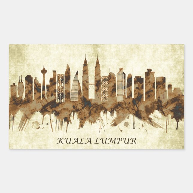 Sticker Rectangulaire Kuala Lumpur Malaisie (Devant)