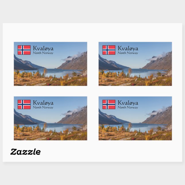 Sticker Rectangulaire Kvaloya Island Norvège (Feuille)