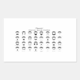 Sticker Rectangulaire La barbe élégante dactylographie l'autocollant