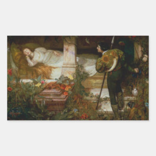 Sticker Rectangulaire La Belle au Bois Dormant (Scène Élégante d'Amour e