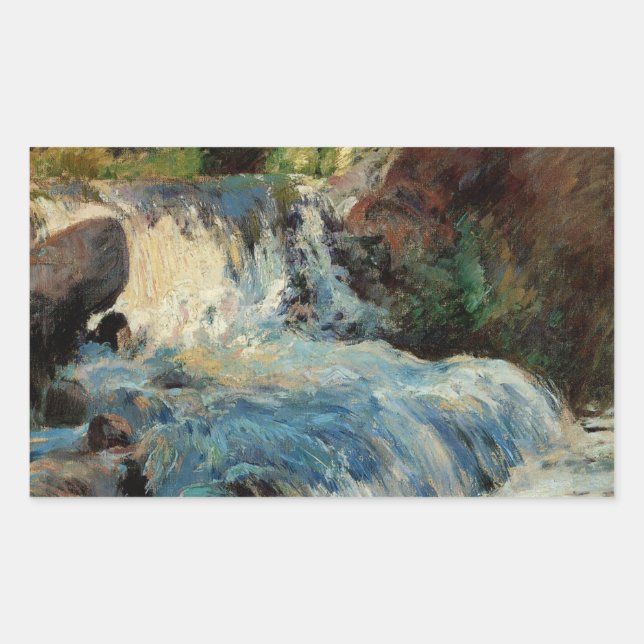 Sticker Rectangulaire La cascade par John Henry Twachtman (Devant)