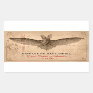 Sticker Rectangulaire La chauve-souris effrayante de partie vintage de