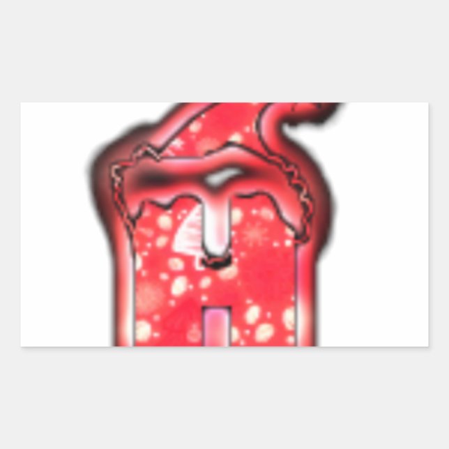 Sticker Rectangulaire La Collection moderne de chapeaux de Santa. (Devant)