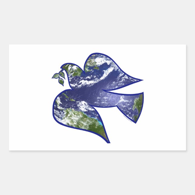Sticker Rectangulaire La colombe de la paix (Devant)