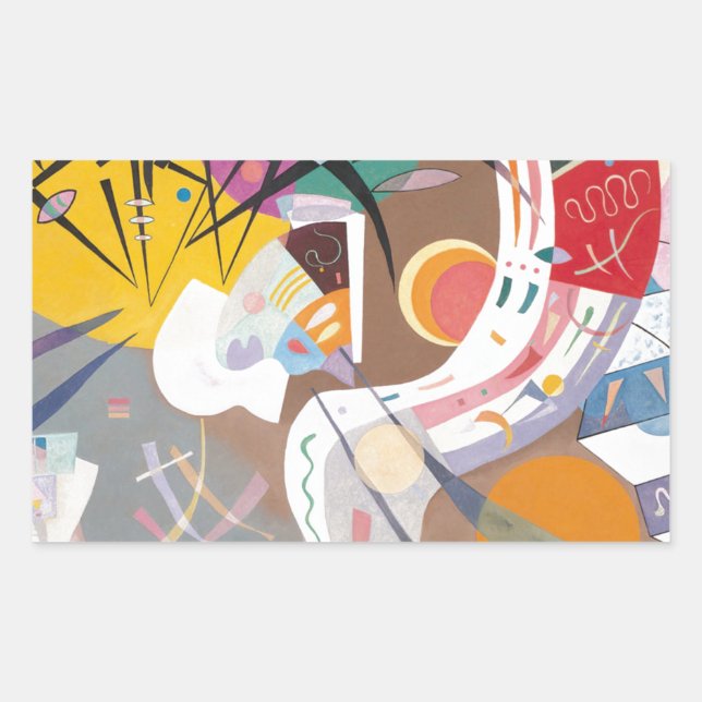Sticker Rectangulaire La courbe dominante de Kandinsky Abstraite (Devant)