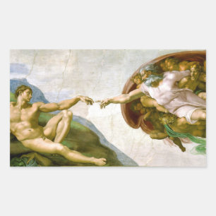 Sticker Rectangulaire La Création d'Adam par Michel-Ange