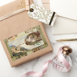 Sticker Rectangulaire La Création de l'Homme par Michel-Ange (Création d