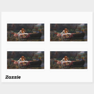 Sticker Rectangulaire La Dame de Shalott par John William Waterhouse