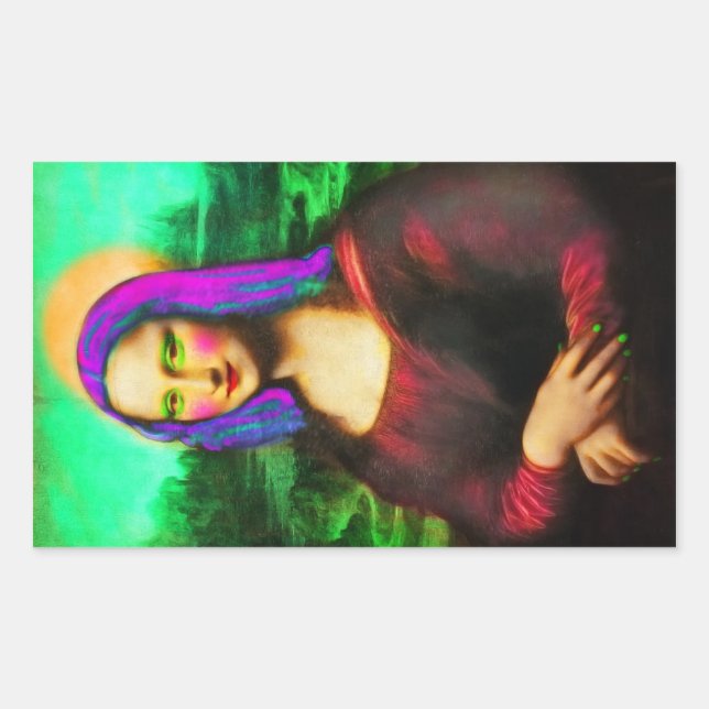 Sticker Rectangulaire la dame Mona Lisa (Devant)