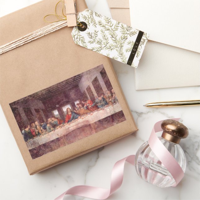 Sticker Rectangulaire La Dernière soupe de Léonard de Vinci (Cadeaux)