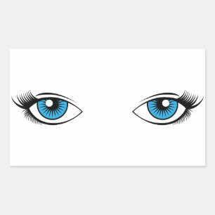 Sticker Rectangulaire La femelle bleue observe le graphique de bande