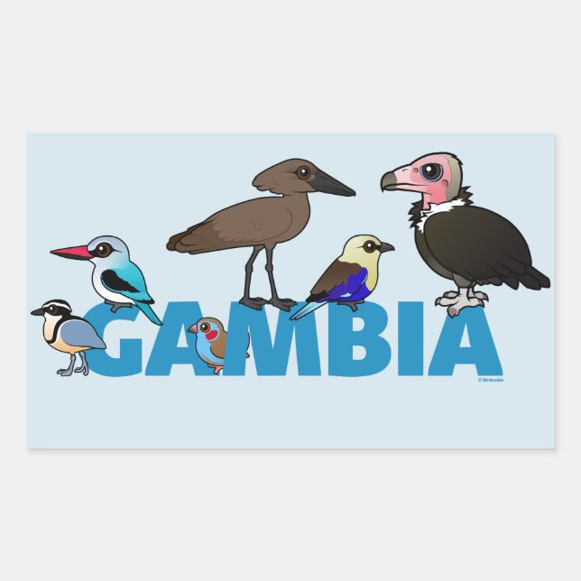Sticker Rectangulaire La Gambie Birdable (Devant)