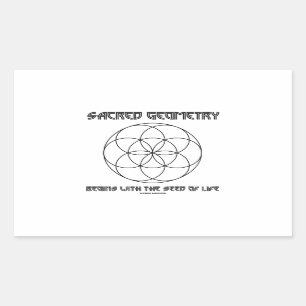 Sticker Rectangulaire La Géométrie Sacrée Commence Avec Les Semences De