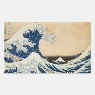 Sticker Rectangulaire La Grande Vague au large de Kanagawa par Hokusai
