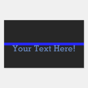 Sticker Rectangulaire La Ligne Bleue Mince Symbolique Personnalise Cela
