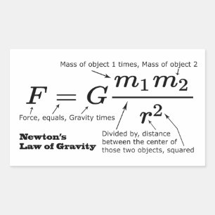 Sticker Rectangulaire La loi de la gravitation universelle de Newton