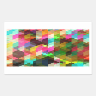 Sticker Rectangulaire La mode rétro fine et Abstraite de la petite fill
