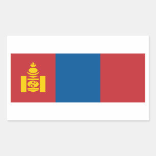 Sticker Rectangulaire La Mongolie/drapeau mongol