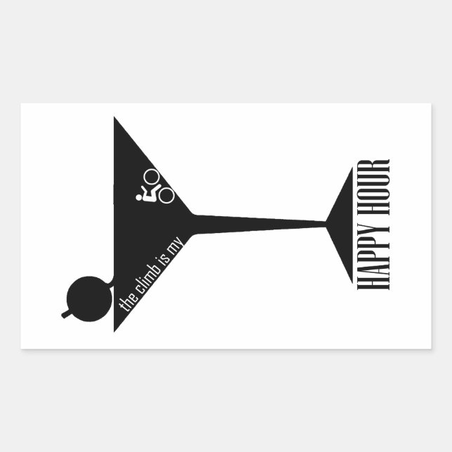 Sticker Rectangulaire La Montée Est Mon Heureuse Heure (Devant)