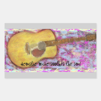 Sticker Rectangulaire la musique acoustique apaise l'âme