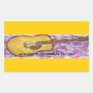 Sticker Rectangulaire la musique acoustique apaise l'âme