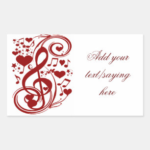 Sticker Rectangulaire La musique est l'amour_