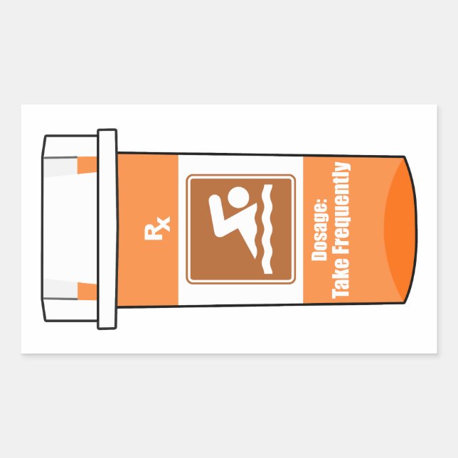 Sticker Rectangulaire La natation est ma drogue (Devant)