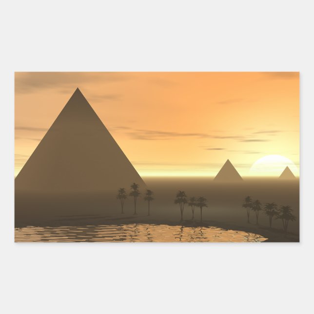 Sticker Rectangulaire La nécropole de Giza (Devant)