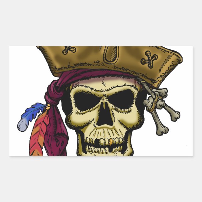 Sticker Rectangulaire Là où il y a des Pirates, il y a une fête ! (Devant)