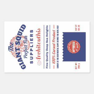 Sticker Rectangulaire La Pêche Au Calmar Géant Innsmouth